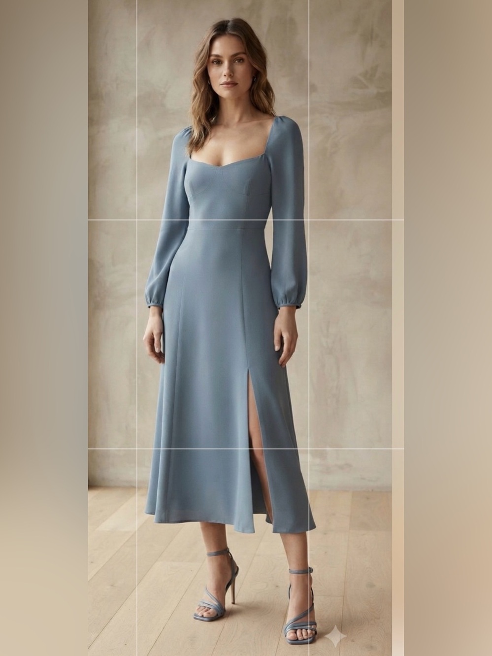 Forever 21 With Purpose Long Sleeve Midi Dress with Front Slit
